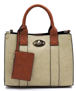 Fashion 3-in-1 Boxy Satchel WU061 BRICK